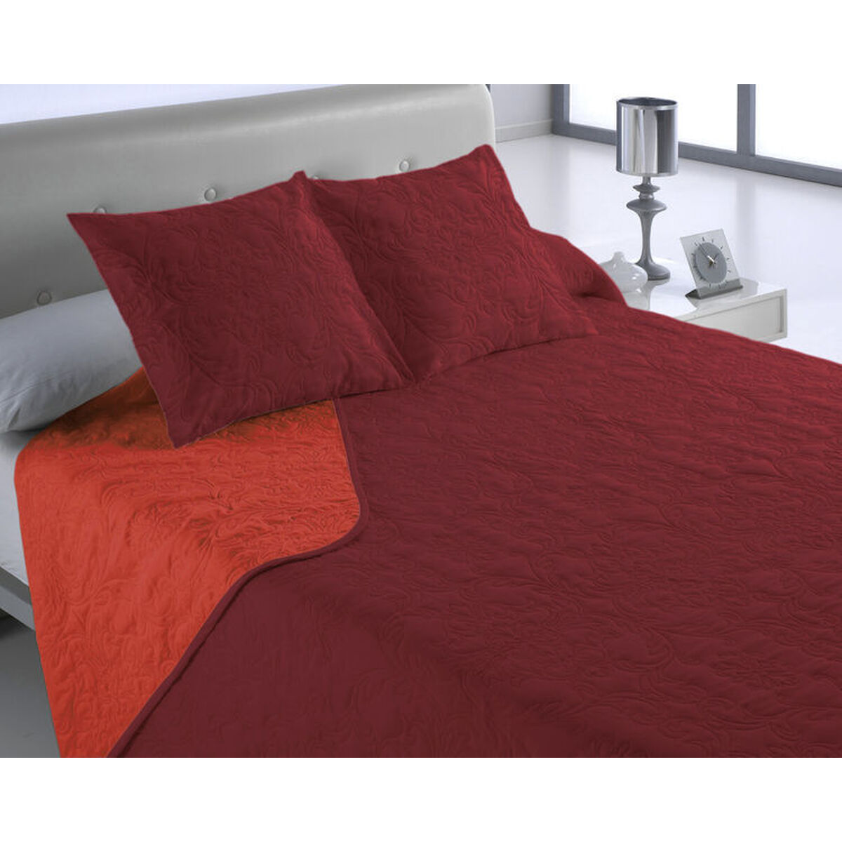 Colcha Hosteline VEGAS Rojo Cama de 150 240 x 260 cm (3 Piezas)